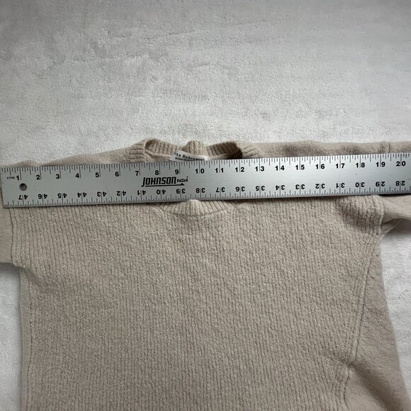 Amina Rubinacci Womens Wool Sweater Size 48 Beige Crew Neck Knit New Made Italy - Picture 6 of 8